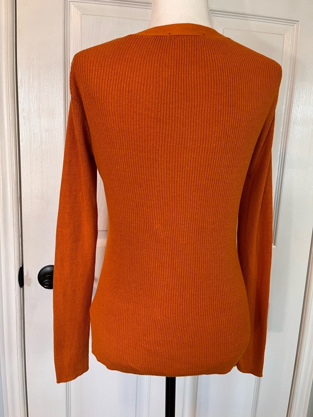Sanctuary Off-Duty Ribbed Cardigan V-Neck Button Front Orange SmallY2K Spring - Picture 3 of 11